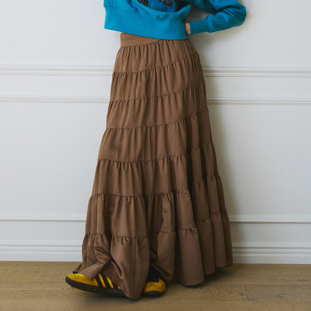 Cancan layered skirt (Brown) - hug your skin | 60% - Asian