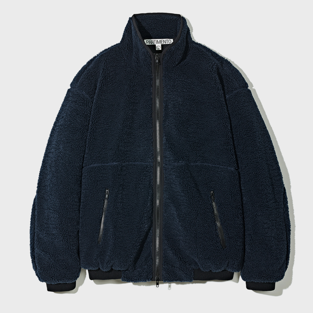 24FW clove] Gingham Boa Fleece Jacket (Blue) - 감도 깊은
