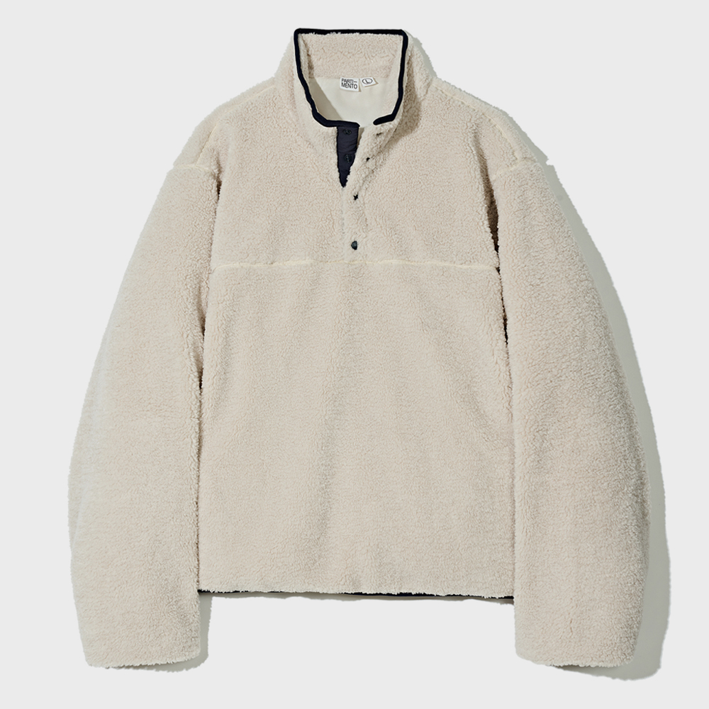 24FW clove] Logo Fleece Half-zip_Men (Light Grey) - 감도
