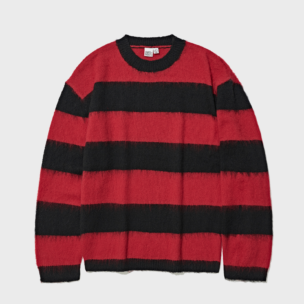 [YESEYESEE]★24FW★Tenga x Y.E.S Stripe Knit Pullover Tenga x Y.E.S Stripe Knit Pullover Black - 감도 깊은 취향