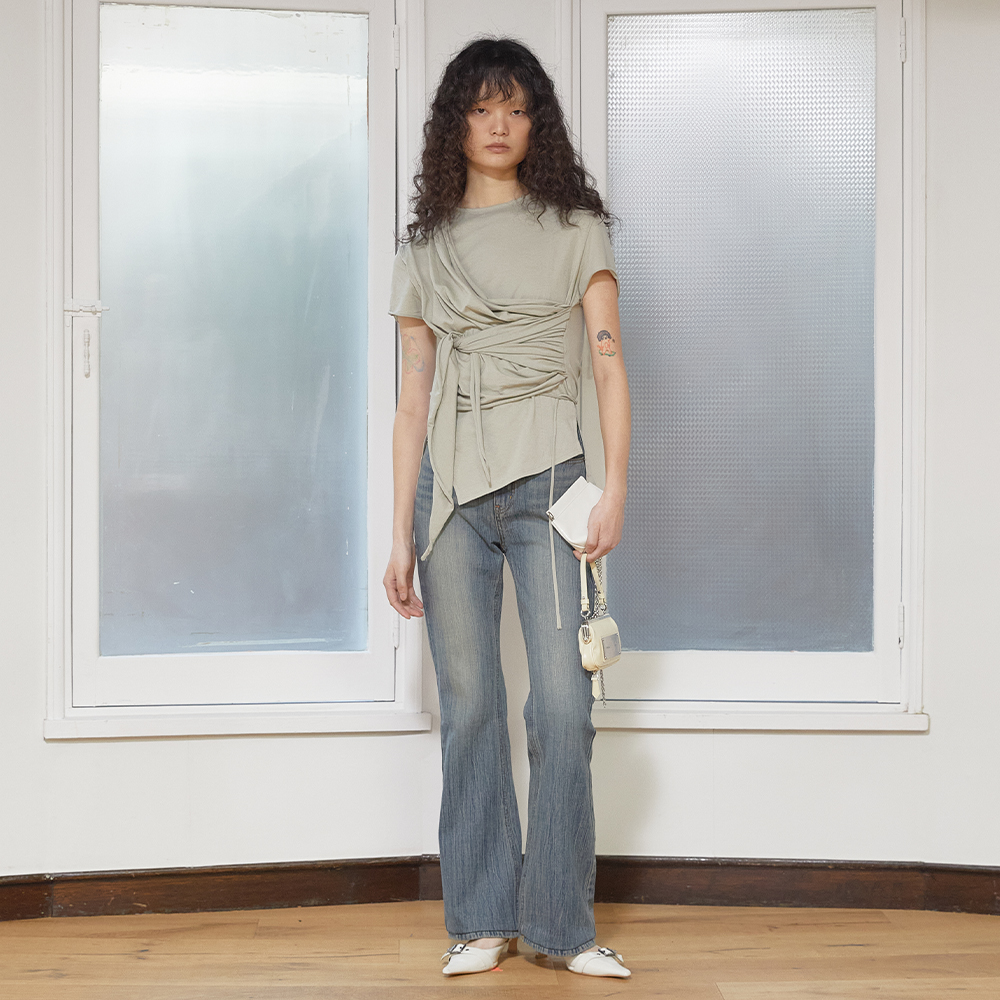 WASHED STRIPE BOOTS CUT DENIM PANTS IN BLUE - 감도 깊은 취향