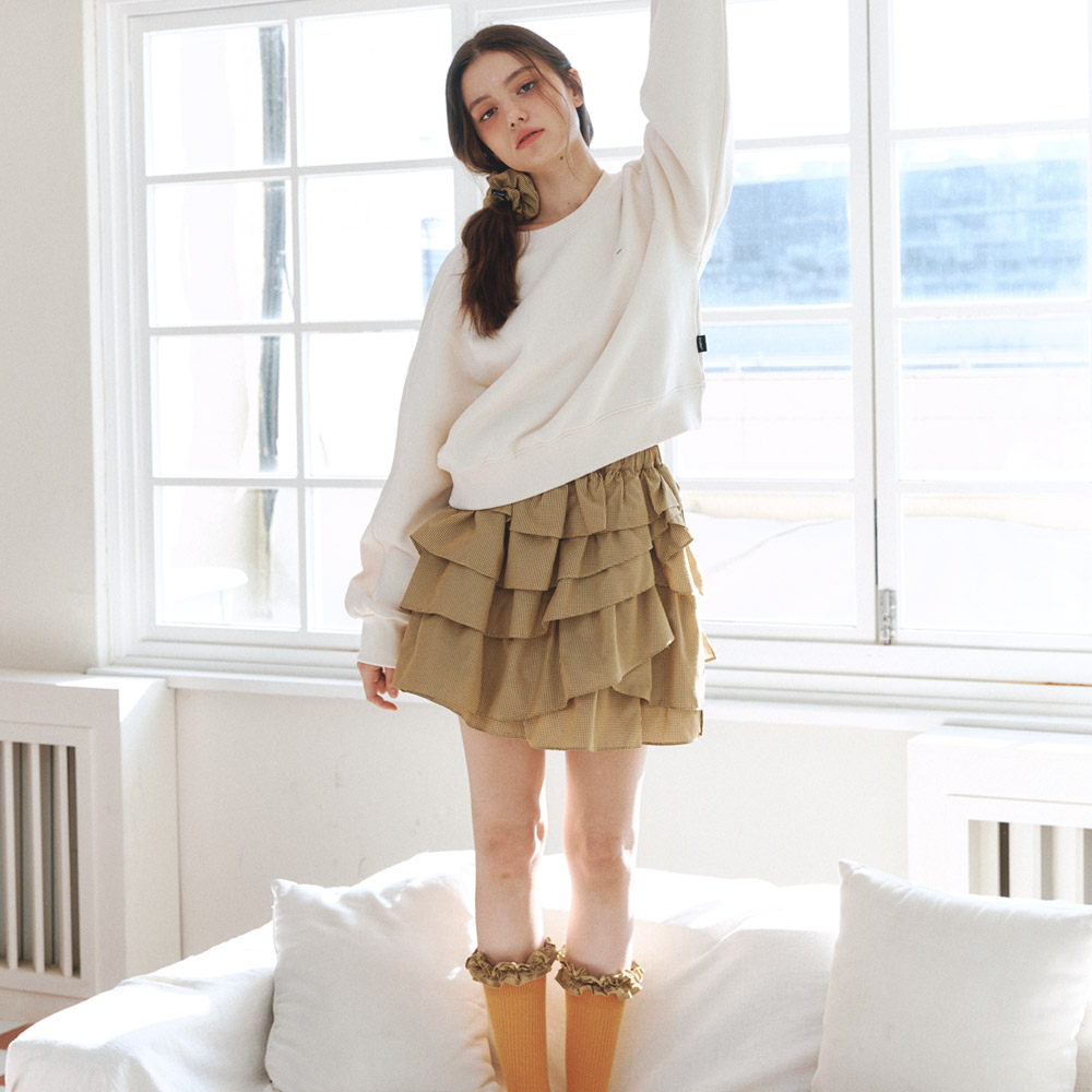 Cancan Ruffle Layered Mini Skirt - yellow - 감도 깊은 취향
