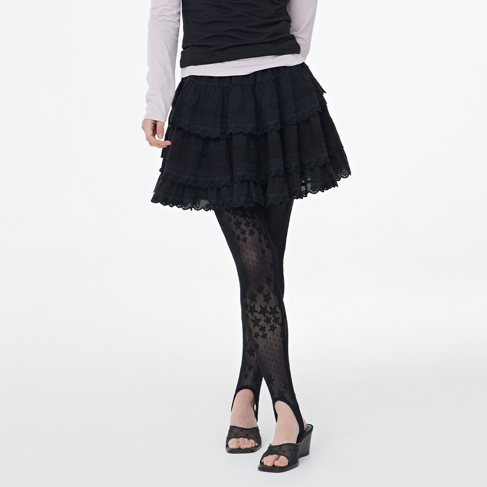 RIBBON SHIRRING MIDI LEGGINGS BLACK - 감도 깊은 취향 셀렉트