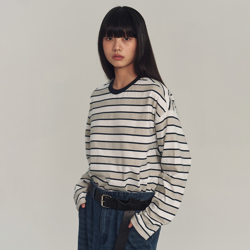 사이즈 추가] Soft basic logo long sleeved T-shirt_Ivory