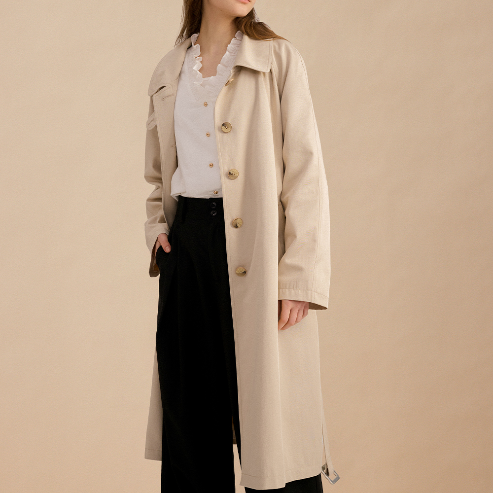 トレンチコート LENINA MOIRA throat latch trench coat_ivory trench coat MOIRA throat latch trench coat_ivory - 르니나