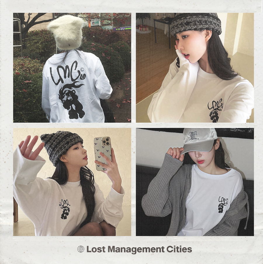 [ LMC]★24FW★韓国人気★FLAME BEAR LONG SLV TEE FLAME BEAR LONG SLV TEE white - 감도 깊은 취향 셀렉트샵 29CM