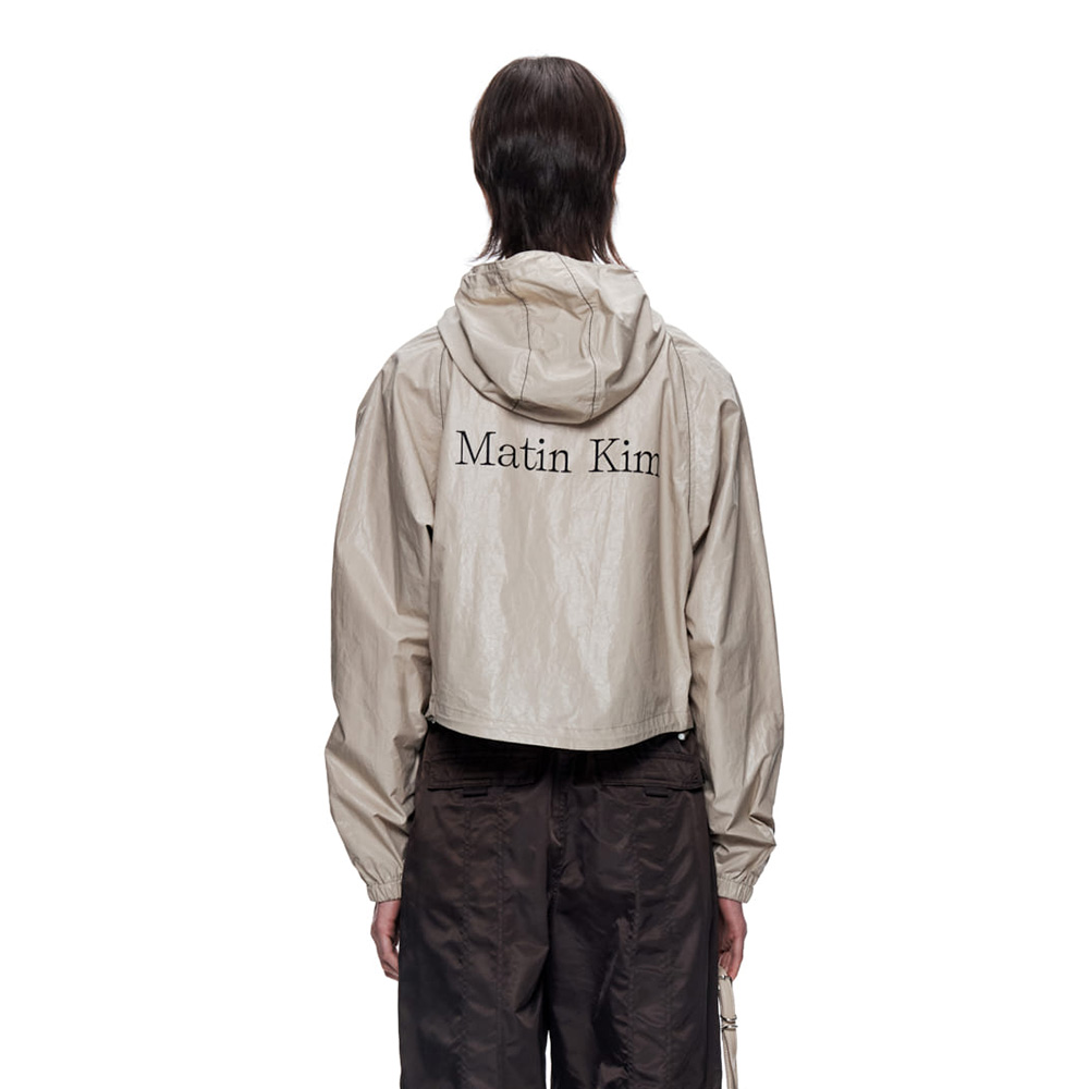 MATIN CROP HOODY COATING JUMPER IN BEIGE