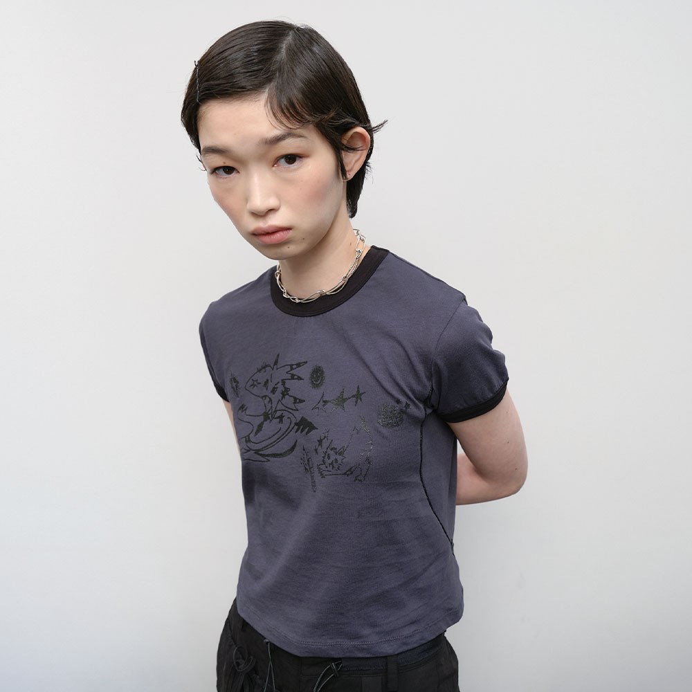 TYPESERVICE ♥ Tangy Page Washed Top / 追跡付 8차] Tangy Page Washed Top [Charcoal] - 감도 깊은 취향