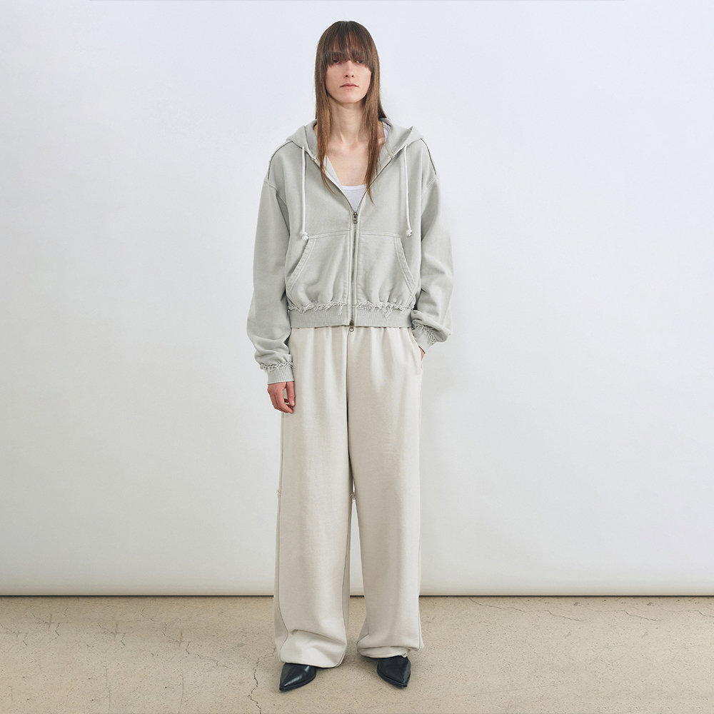 G_HALF SHERPA LEATHER PANTS / CHARCOAL [Restock] - 감도 깊은
