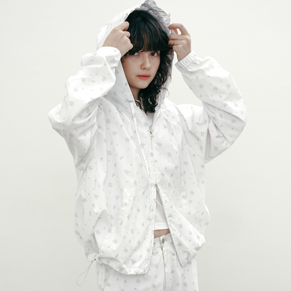 【MARGARIN FINGERS】25ss FLORAL WINDBREAKER 마가린핑거스 플로럴 윈드브레이커 화이트 | Margarin Fingers
