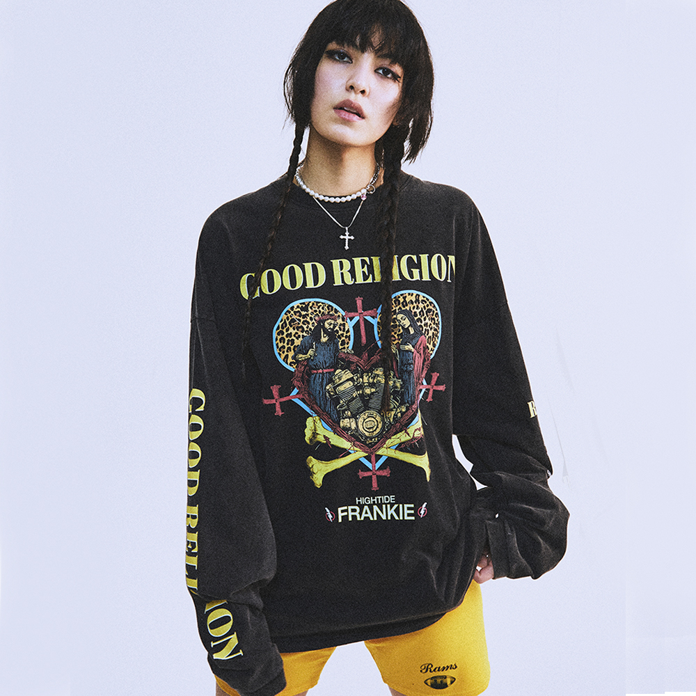 Tシャツ・カットソー HIGH TIDE FRANKIE GOOD RELIGION LONG SLEEVE BLACK GOOD RELIGION LONG SLEEVE BLACK