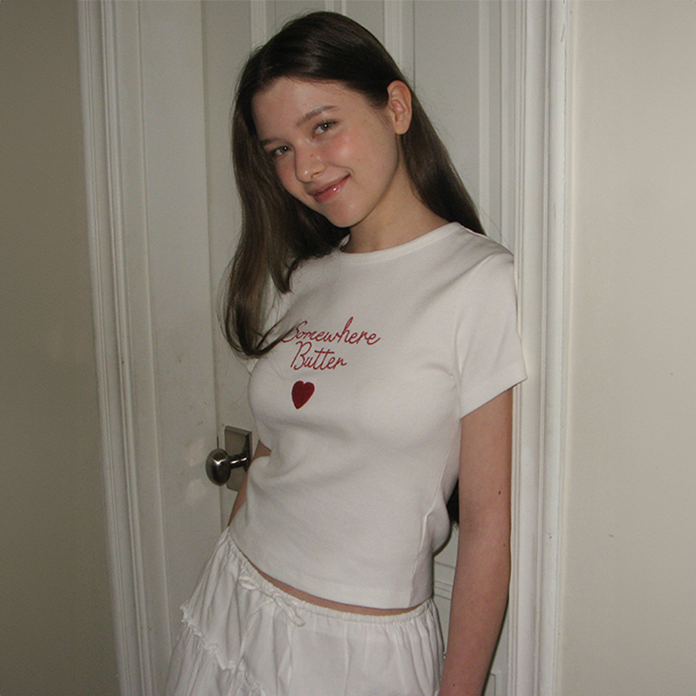Boucle Heart Logo Top - Ivory - 감도 깊은 취향 셀렉트샵 29CM