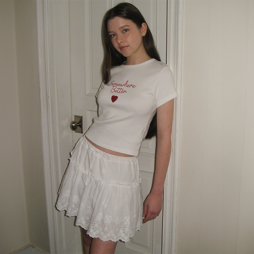 ◆SOMEWHERE BUTTER.◆ Charlotte Lace Mini Skirt Ivory S5SSK 5th / Charlotte Lace Mini Skirt - Ivory - SOMEWHERE BUTTER.