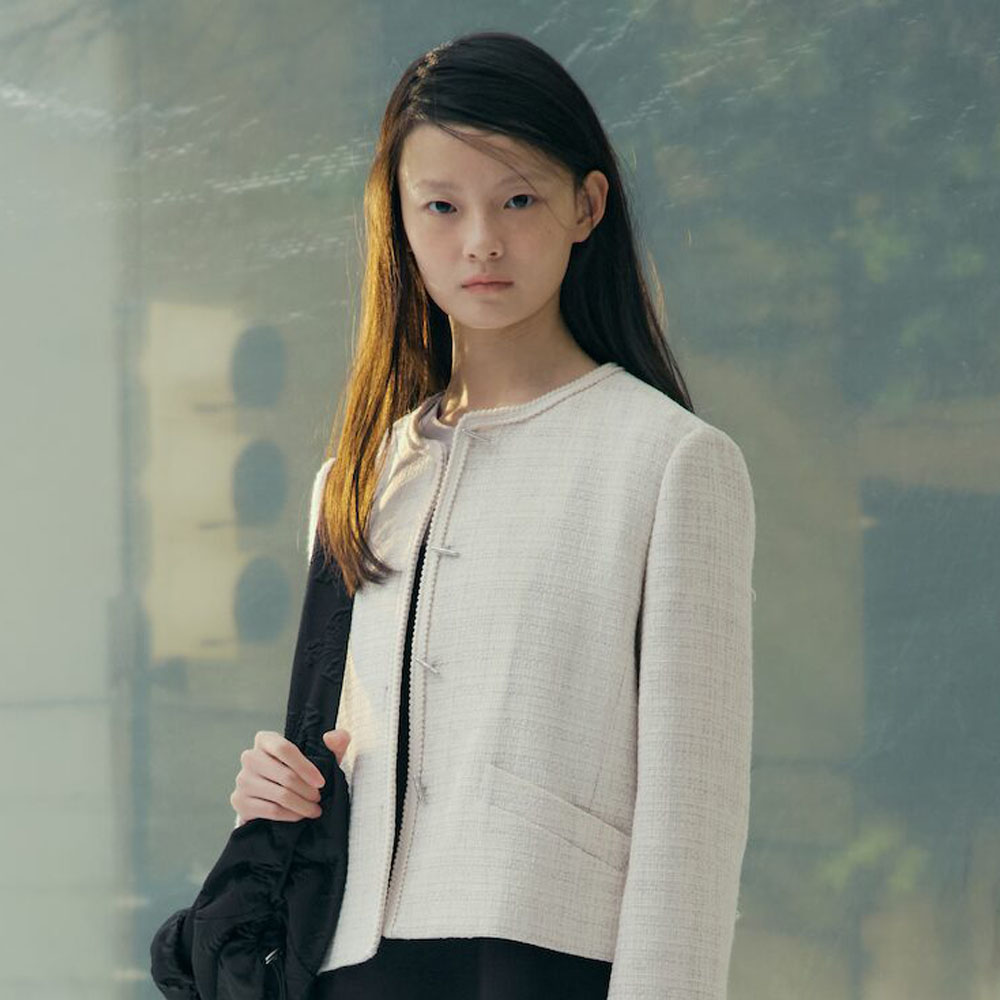 LACE TORCHON TERRY WOOL TWEED JACKET CREAM - 감도 깊은 취향