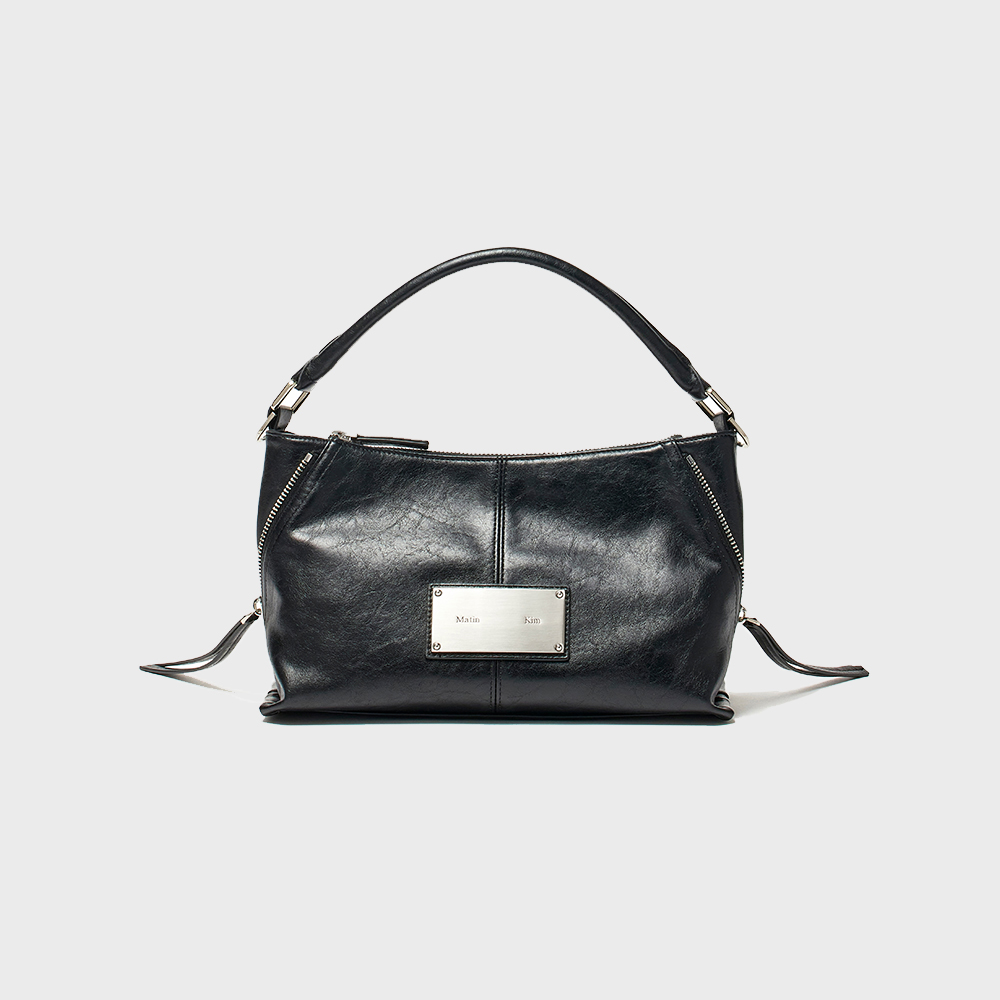 MATIN CRACKED LOGO GLOSSY ECOBAG IN STRONG BLACK - 감도 깊은