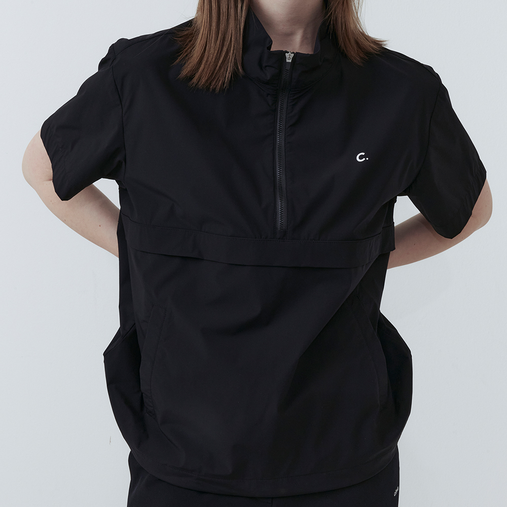 24SS clove] Seersucker Short Sleeve Anorak (Pink) - 감도