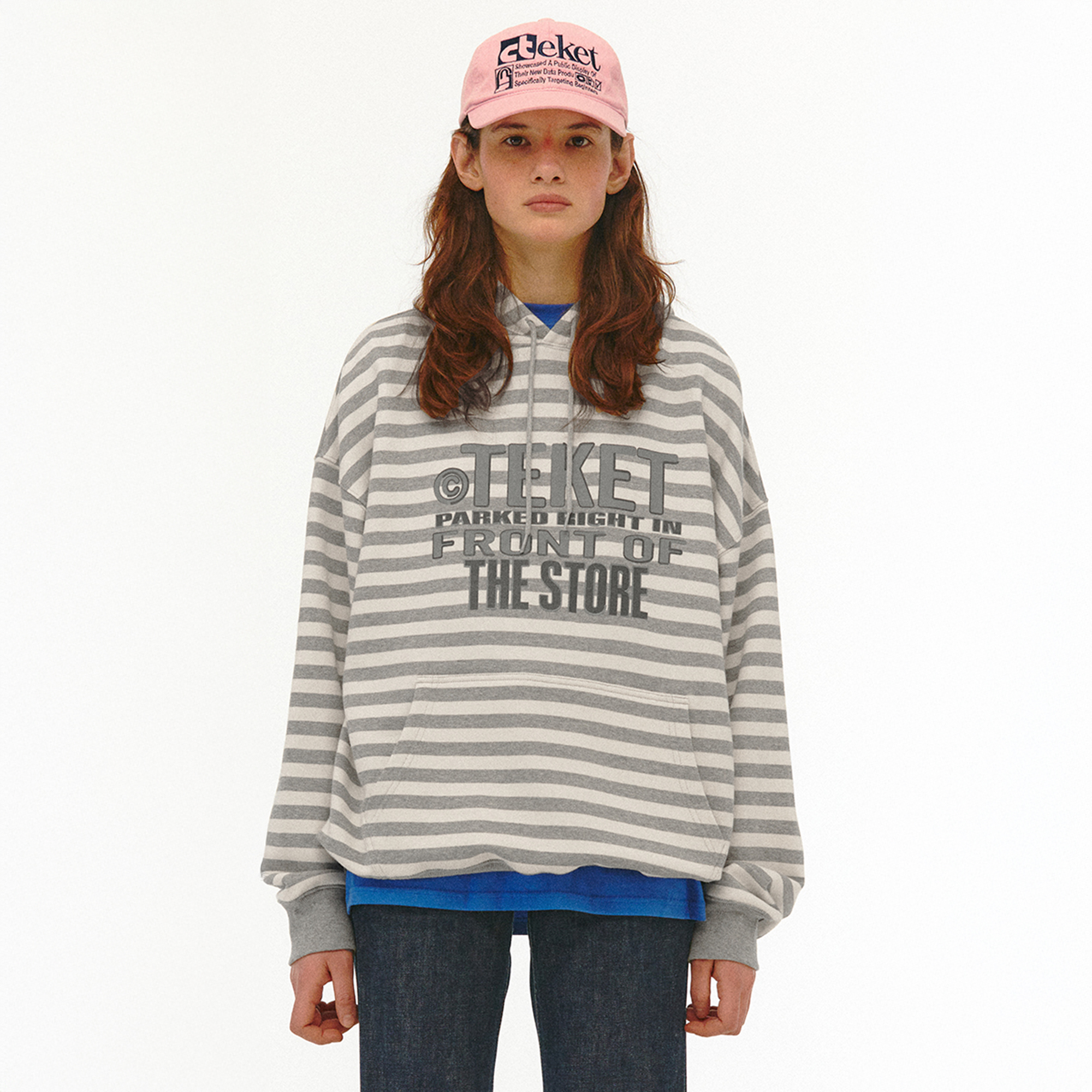 パーカー・フーディ AECA WHITE BIG LOGO CROP HOODIELIGHT GREYNAVY BIG LOGO CROP HOODIE-LIGHT GREY/NAVY - 감도 깊은 취향 셀렉트