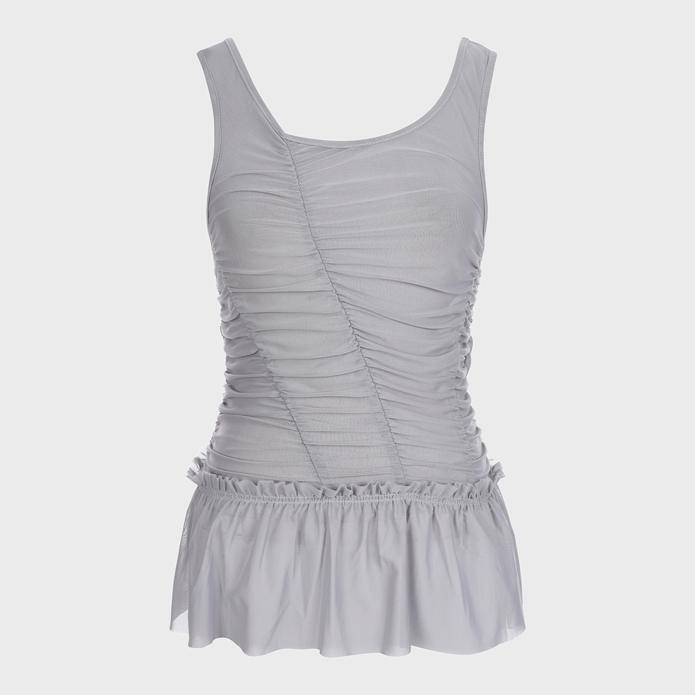 トップス FRILL SNAP SLEEVELESS_SKY FRILL SNAP SLEEVELESS_SKY