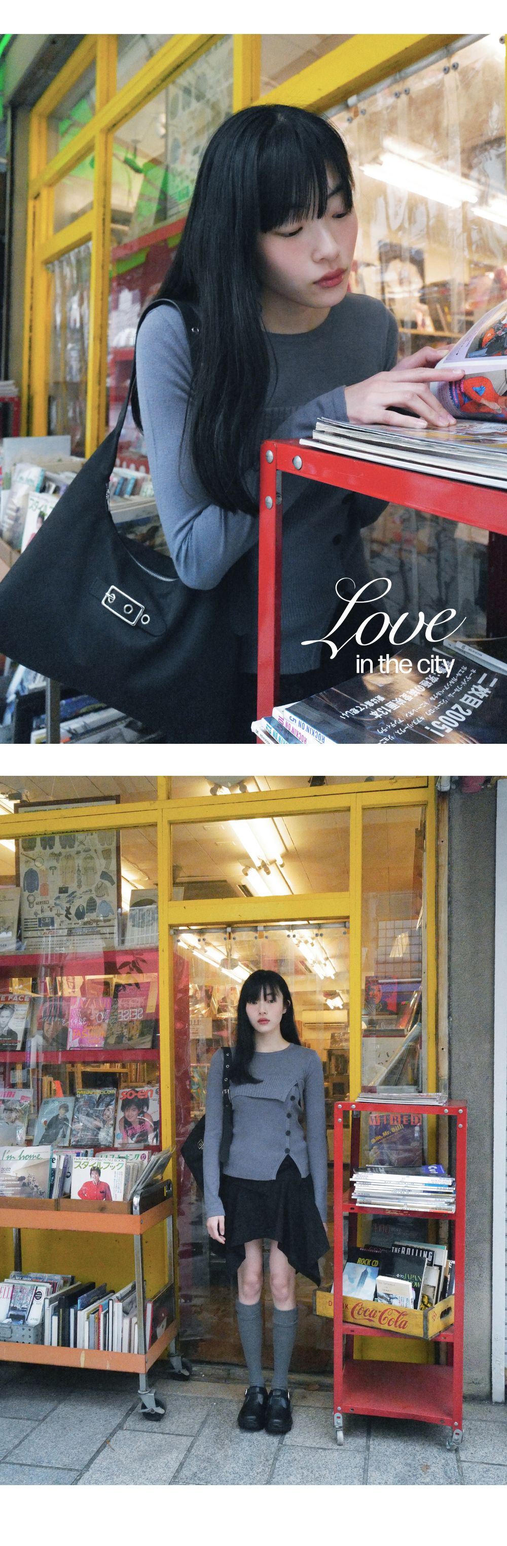 【MISEKI SEOUL】Unbalanced flow mini skirt★韓国人気★追跡付 미세키서울(MISEKI SEOUL) Unbalanced flow mini skirt BLACK