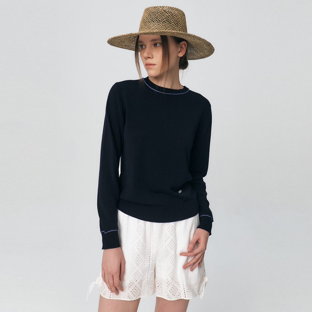 KUME HALTER LAYERING TENCEL SWEATER