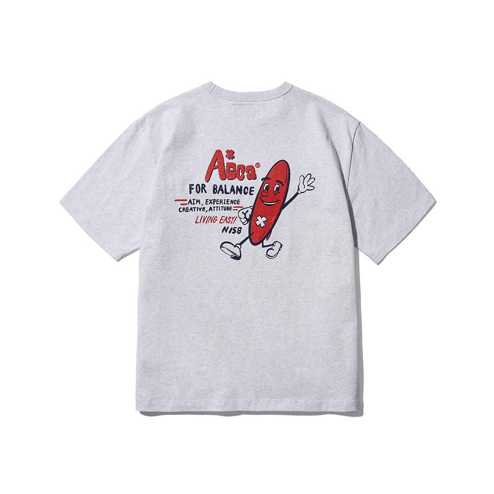 【韓国 AECA WHITE】BALANCE WAVE WAVE HALF SLEEVE-WHITE BALANCE WAVE WAVE HALF SLEEVE-WHITE - 감도 깊은 취향 셀렉트
