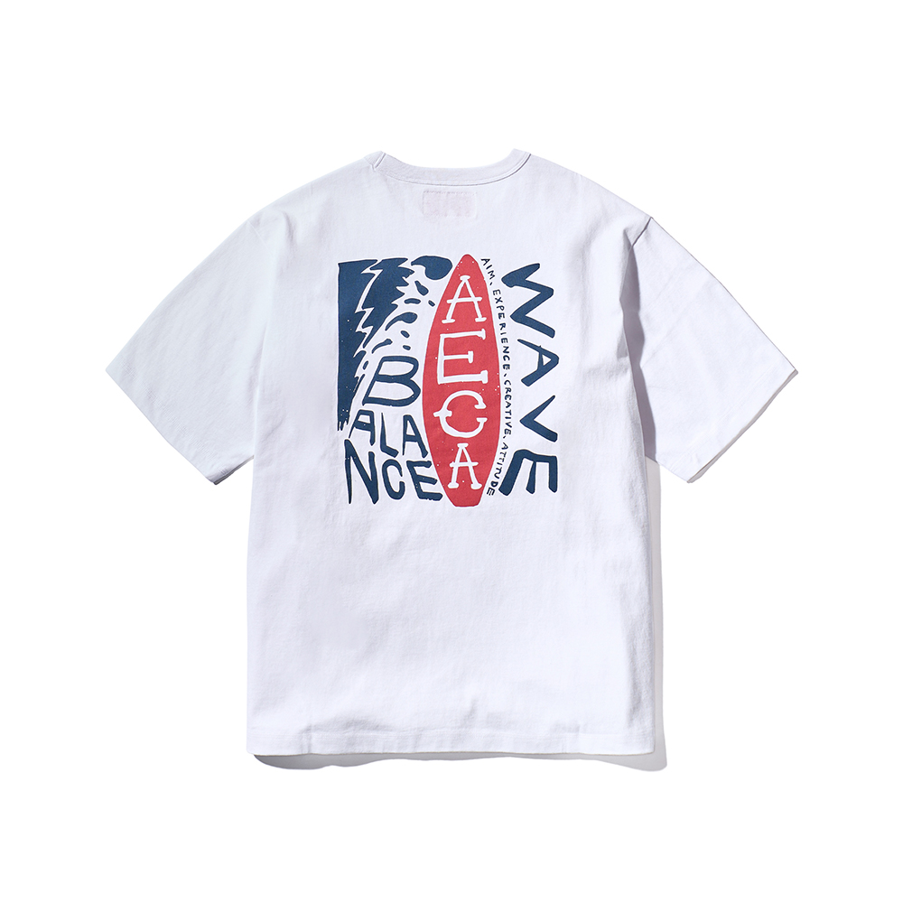 【韓国 AECA WHITE】BALANCE WAVE WAVE HALF SLEEVE-WHITE 에이카화이트 | BALANCE WAVE WAVE HALF SLEEVE