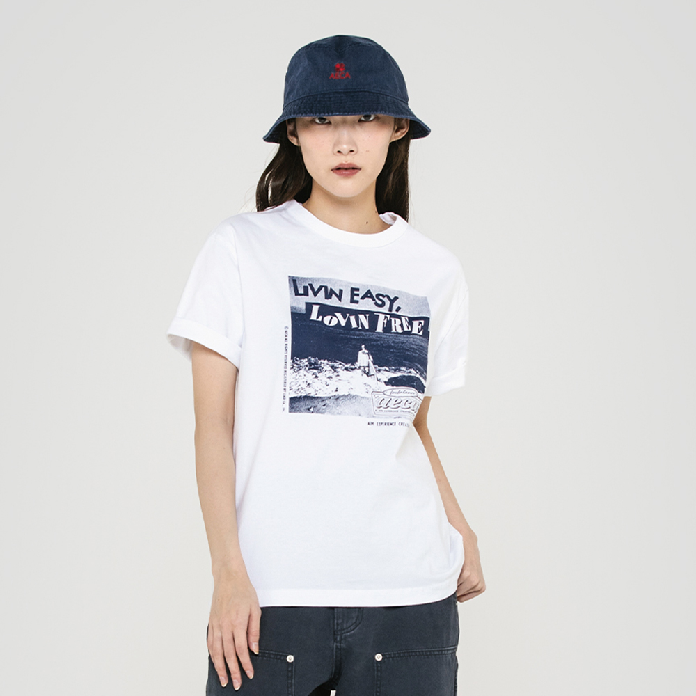 AECA☆ RIDE AND BEACH HALF SLEEVE-WASHED CHARCOAL 送料無料 RIDE AND BEACH HALF SLEEVE-WASHED CHARCOAL - 에이카화이트
