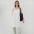 Squared-Neck Mini Dress - Off White