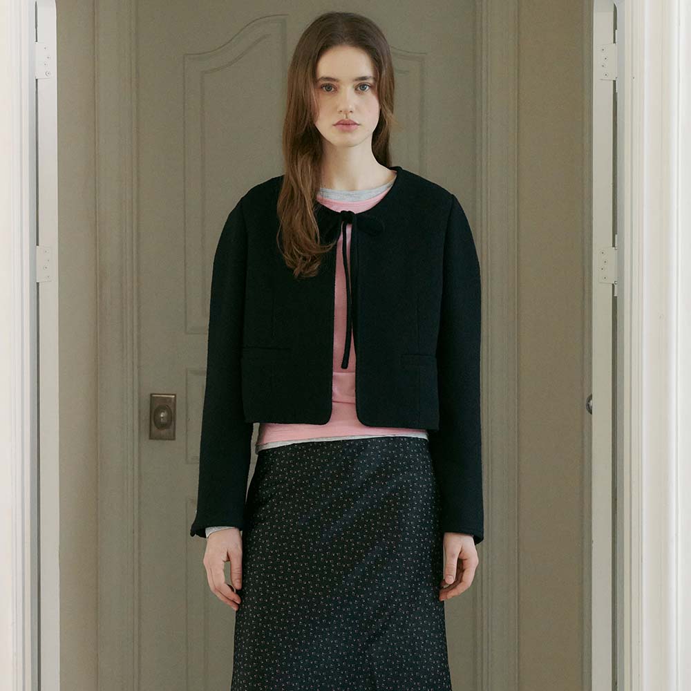 ☆送料・関税込☆VOCAVACA★Tweed Ribbon Jacket★ SET] Tweed Ribbon Jacket & Dress_2color - 감도 깊은 취향