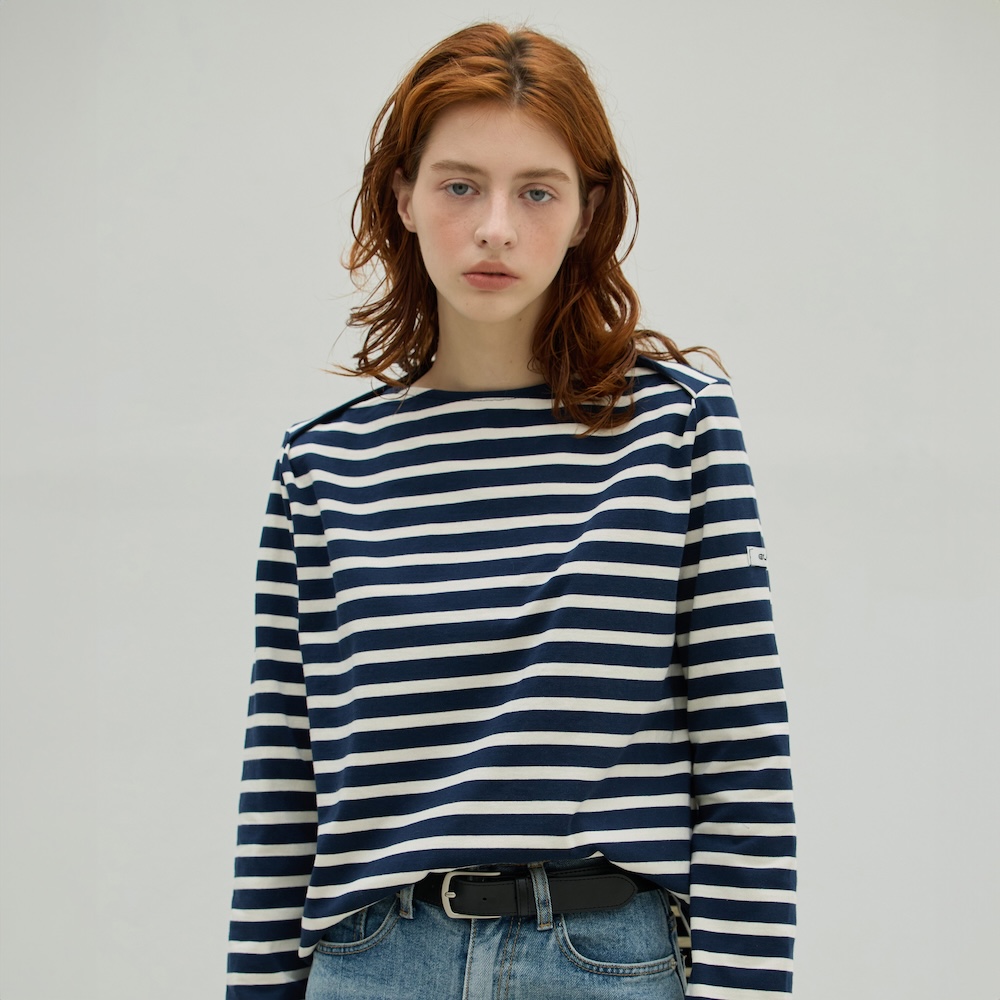 RONRON ♥ MULTI STRIPE LONG SLEEVE/追跡付 MULTI STRIPE LONG SLEEVE NAVY - 감도 깊은 취향 셀렉트샵 29CM