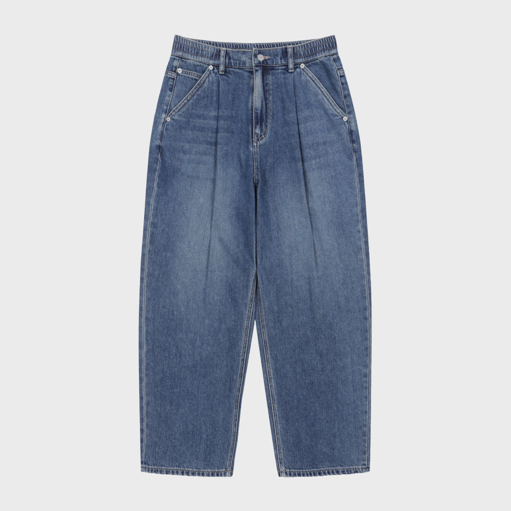 Curve balloon wide denim pants - INDIGO - 감도 깊은 취향