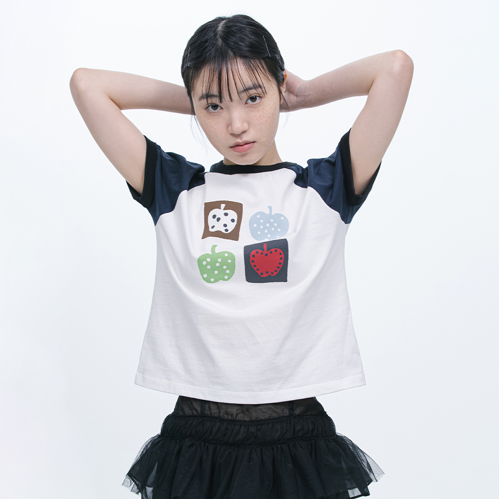 トップス oheshio APPLE DOT OVERFIT T-SHIRT OHESHIO X sep19] APPLE DOT OVERFIT T-SHIRT, IVORY