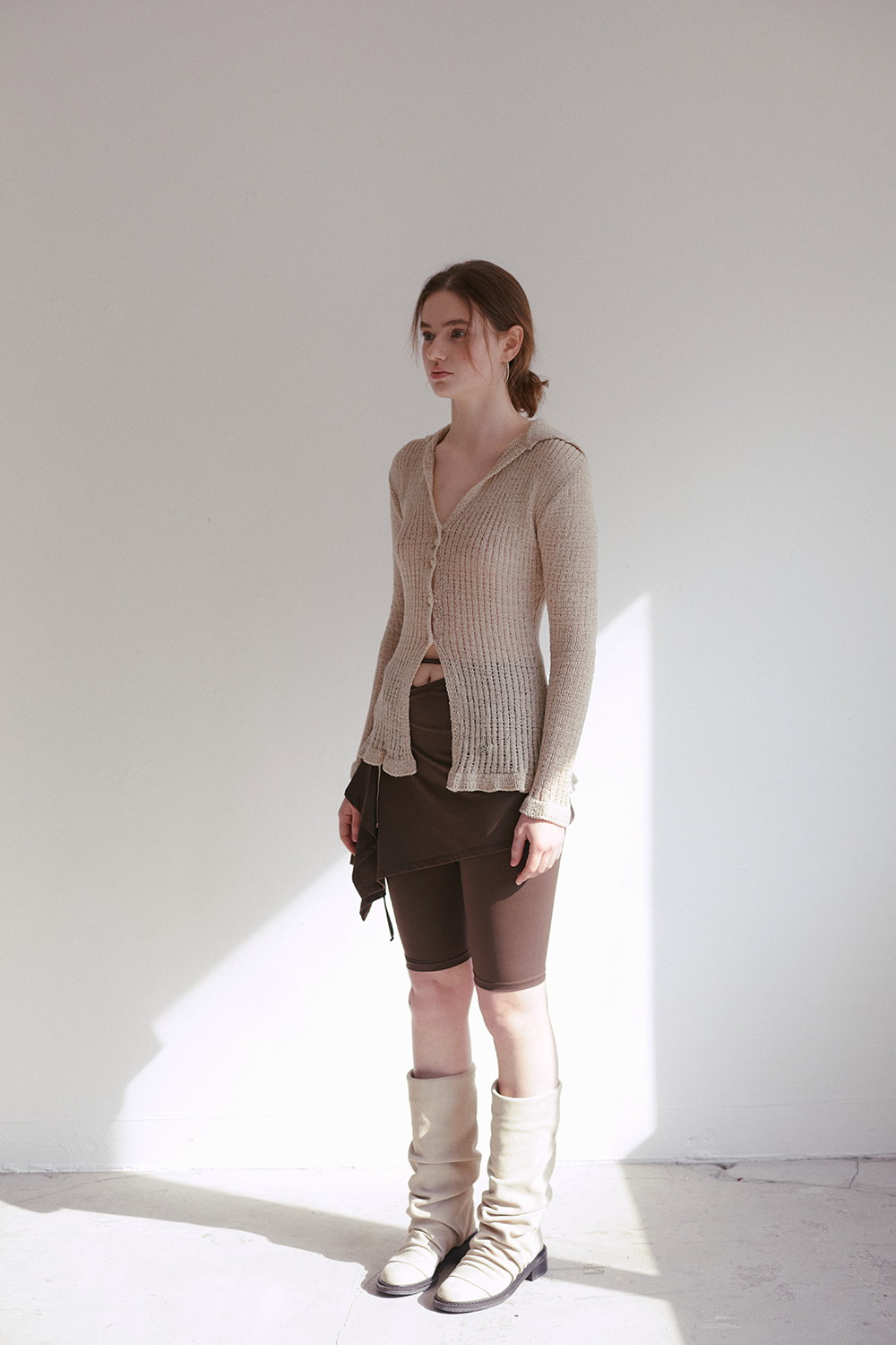 SOFT SEOUL ♥ TENSION BIKER SKIRT&PANTS SET /追跡付 TENSION BIKER SKIRT&PANTS SET_BROWN - 감도 깊은 취향 셀렉트