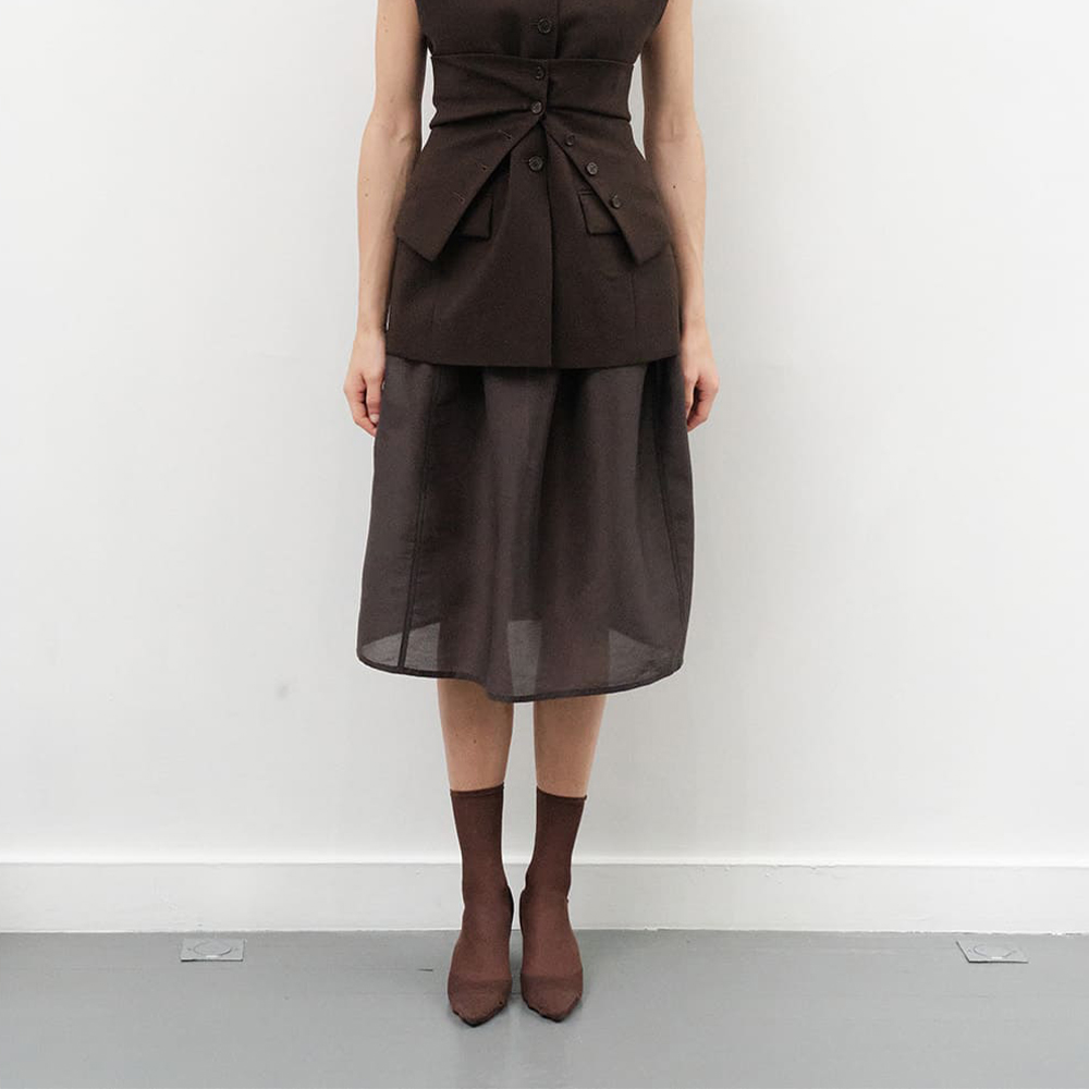 SHEER FRILL LAYERED SKIRT_PINK - 감도 깊은 취향 셀렉트샵 29CM