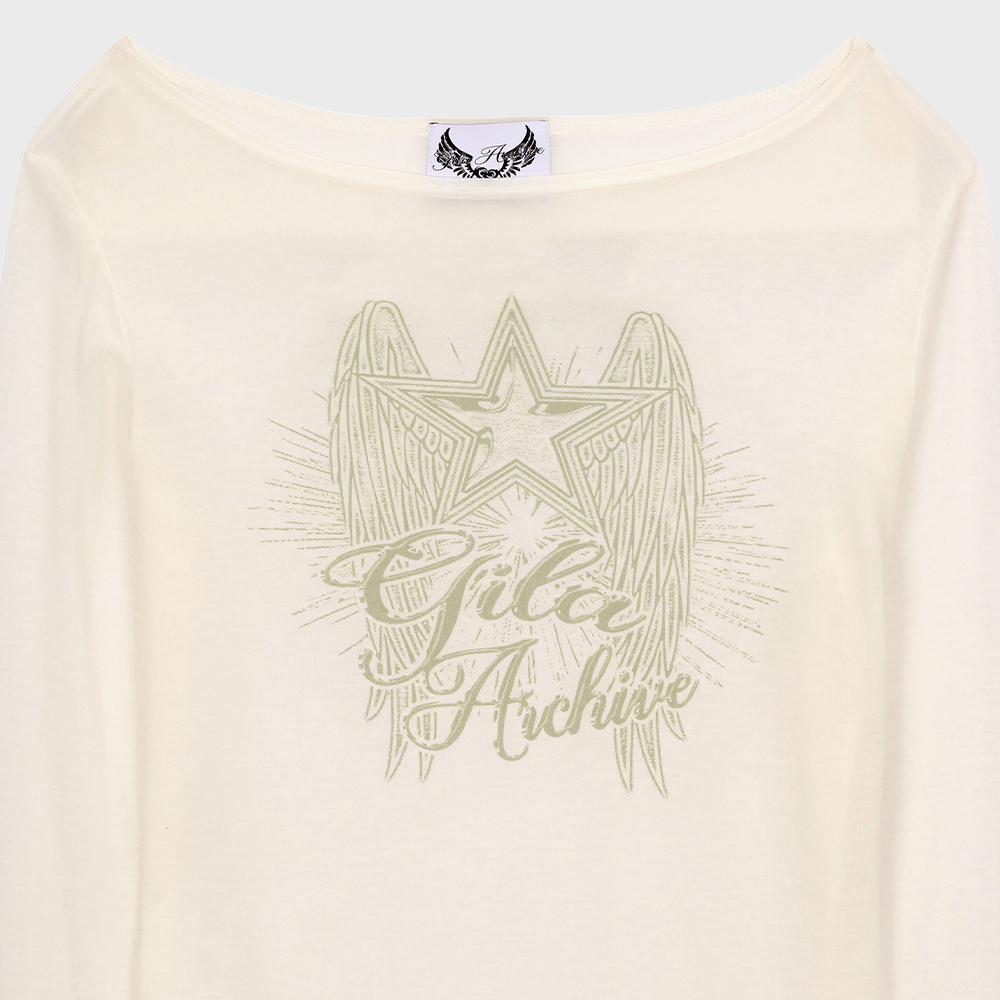 【GILA ARCHIVE】STAR WING SHEER LONG SLEEVE 韓国人気★追跡付 STAR WING SHEER LONG SLEEVE_WH - 감도 깊은 취향 셀렉트샵 29CM