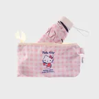 [재입고]헬로키티 납작 50 미니체크 암막 5단 우양산 MUHKU50004