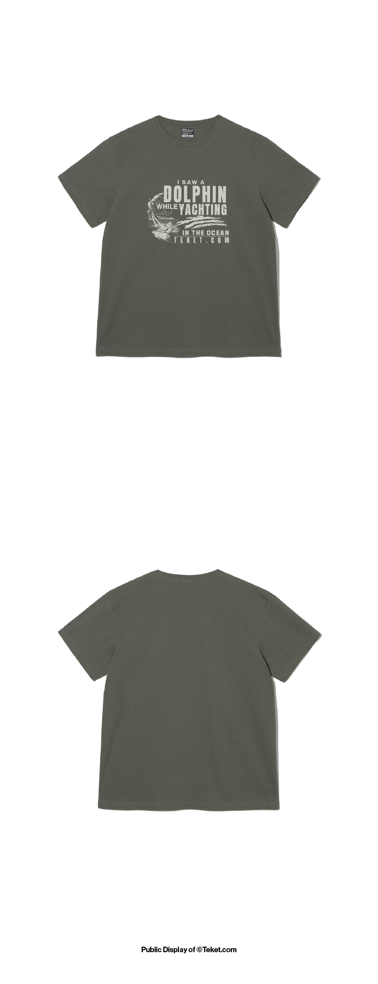 ◆teket◆ Dolphin Friends Tee Khaki TK2514TSST05KHA Dolphin Friends Tee Khaki - teket