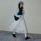 Garden Veil Volume Skirt_White