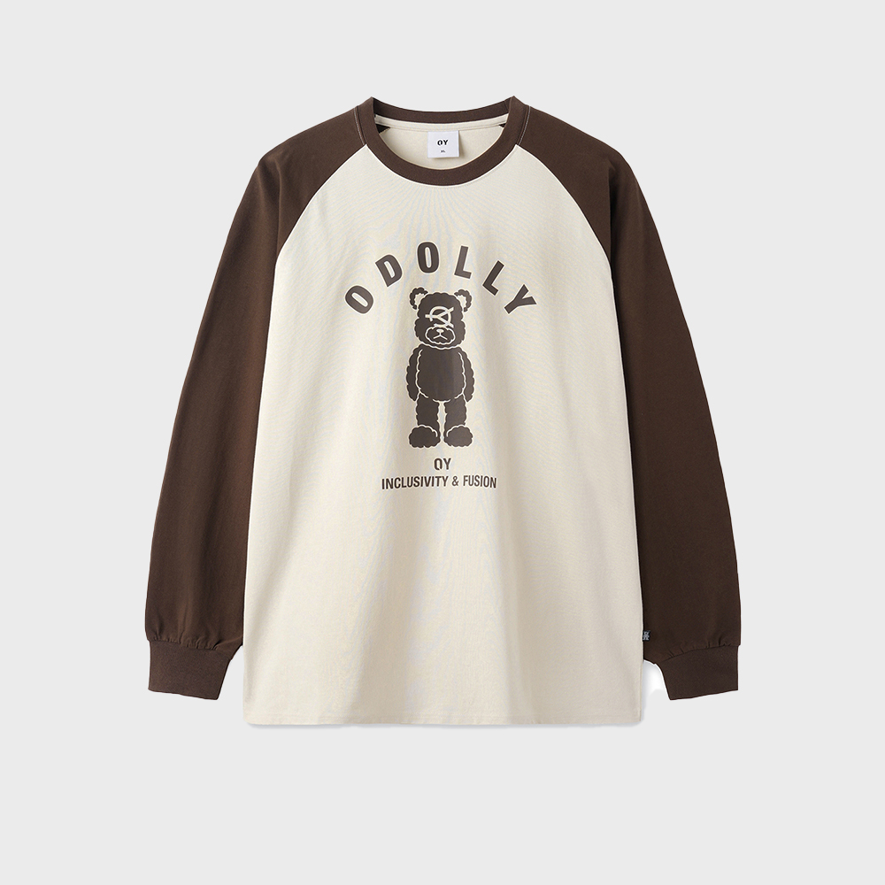 ★OY★ODOLLY RAGLAN L/S TEE - CREAM★正規品/韓国直送料込 OY/オーワイ』 RECLINED SKETCH ODOLLY TEE/リクライインド