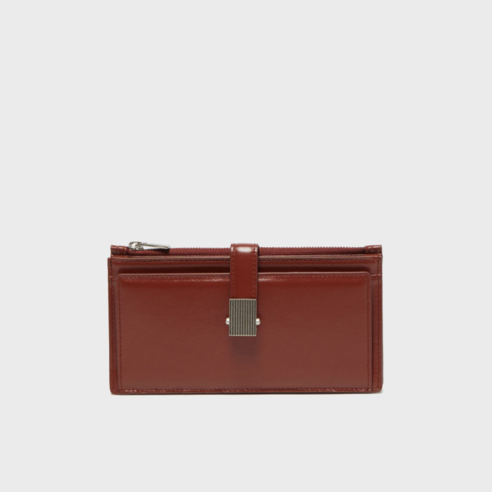 折りたたみ財布 COURONNE Fermoir Middle Wallet Wine RCWEX24641WIX Stephanie Le Temp Mini-half Wallet_COURONNE - 코오롱몰