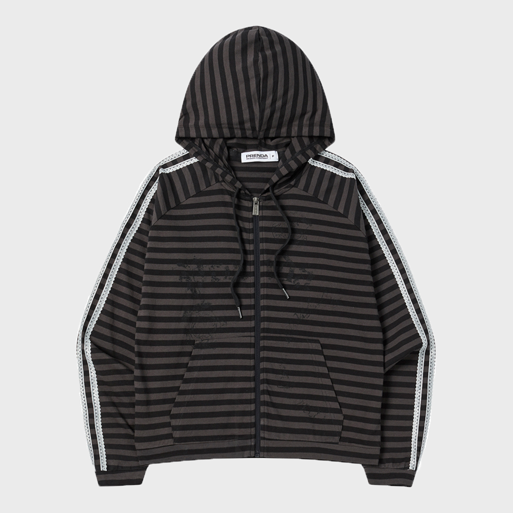 【PRENDA】JACQUARD TAPE RAGLAN ZIP-UP JACKET/追跡付 JACQUARD TAPE RAGLAN ZIP-UP JACKET NAVY - 감도 깊은 취향