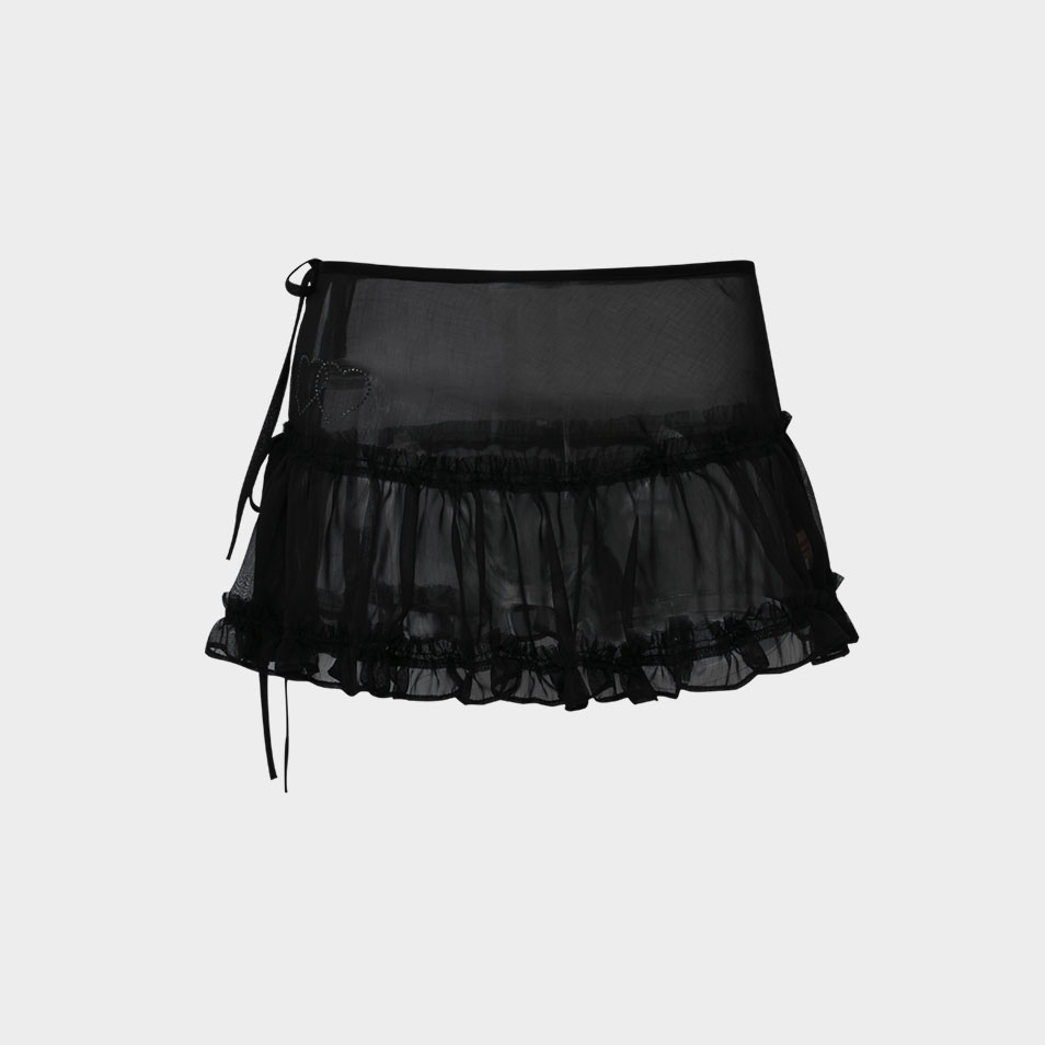 ◆Loulouseoul◆ Glow Sheer Layering Skirt Gray P0000FRI LOULOUSEOUL Glow Sheer Layering Skirt - White