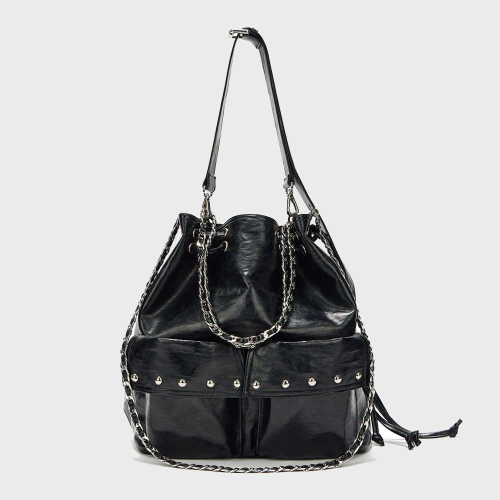 DEINET 5-WAY STUD POCKET MULTI BAG IN BLACK - 감도 깊은 취향