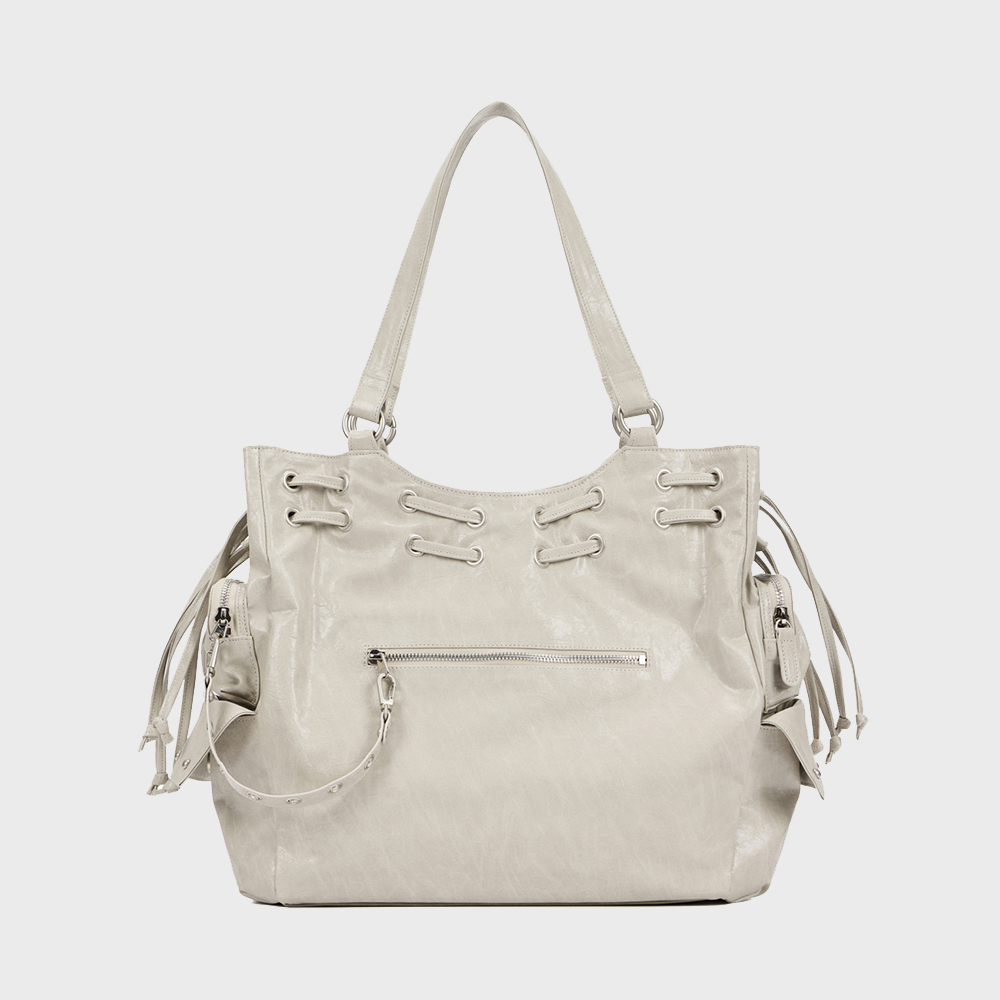 DEINET NEW STUD STRING BIG BAG IN ASH BEIGE - 감도 깊은 취향