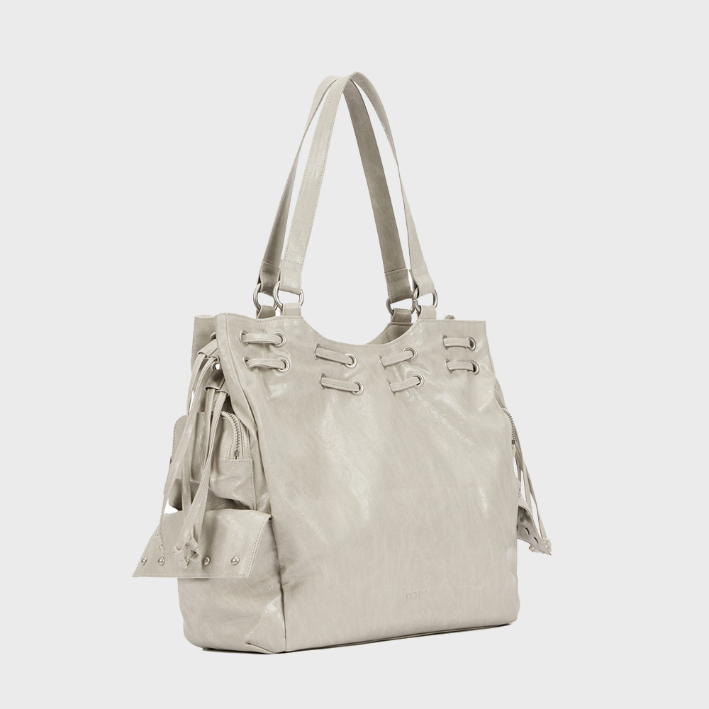 DEINET NEW STUD STRING BIG BAG IN ASH BEIGE - 감도 깊은 취향