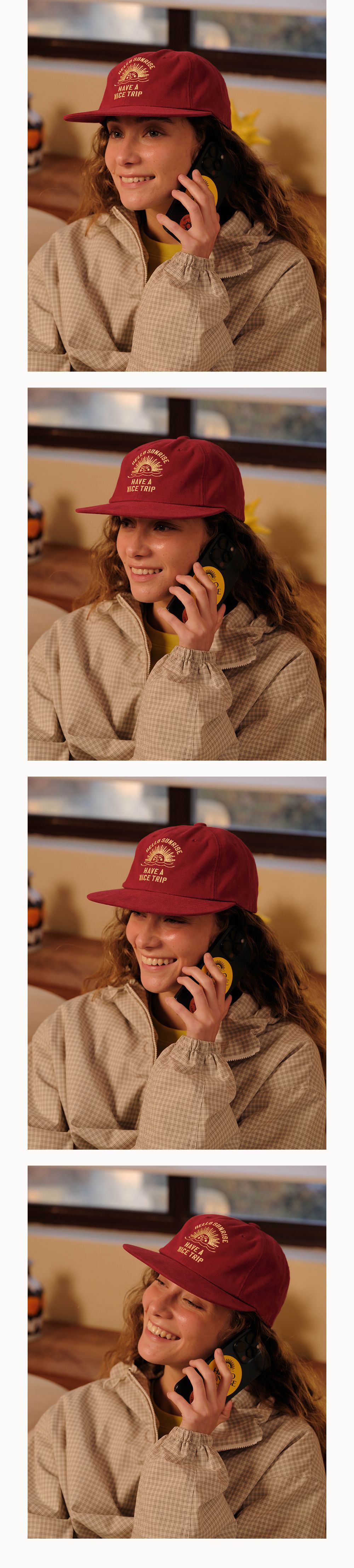 HELLO■HS VTG Arch Logo Relaxed Fit Cap_Red ■送料込 HS VTG Arch Logo Relaxed Fit Cap_Red - Hello Sunrise