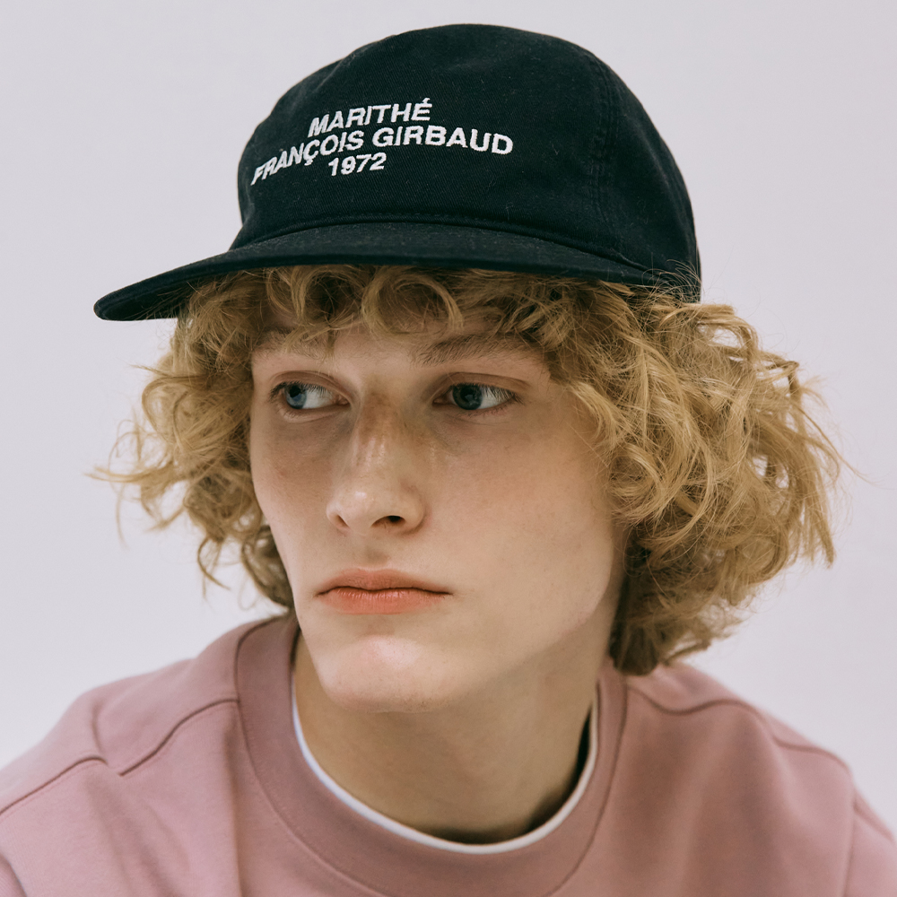 LETTERING LOGO 5PANEL COLOR BLOCK CAP black - 감도 깊은 취향