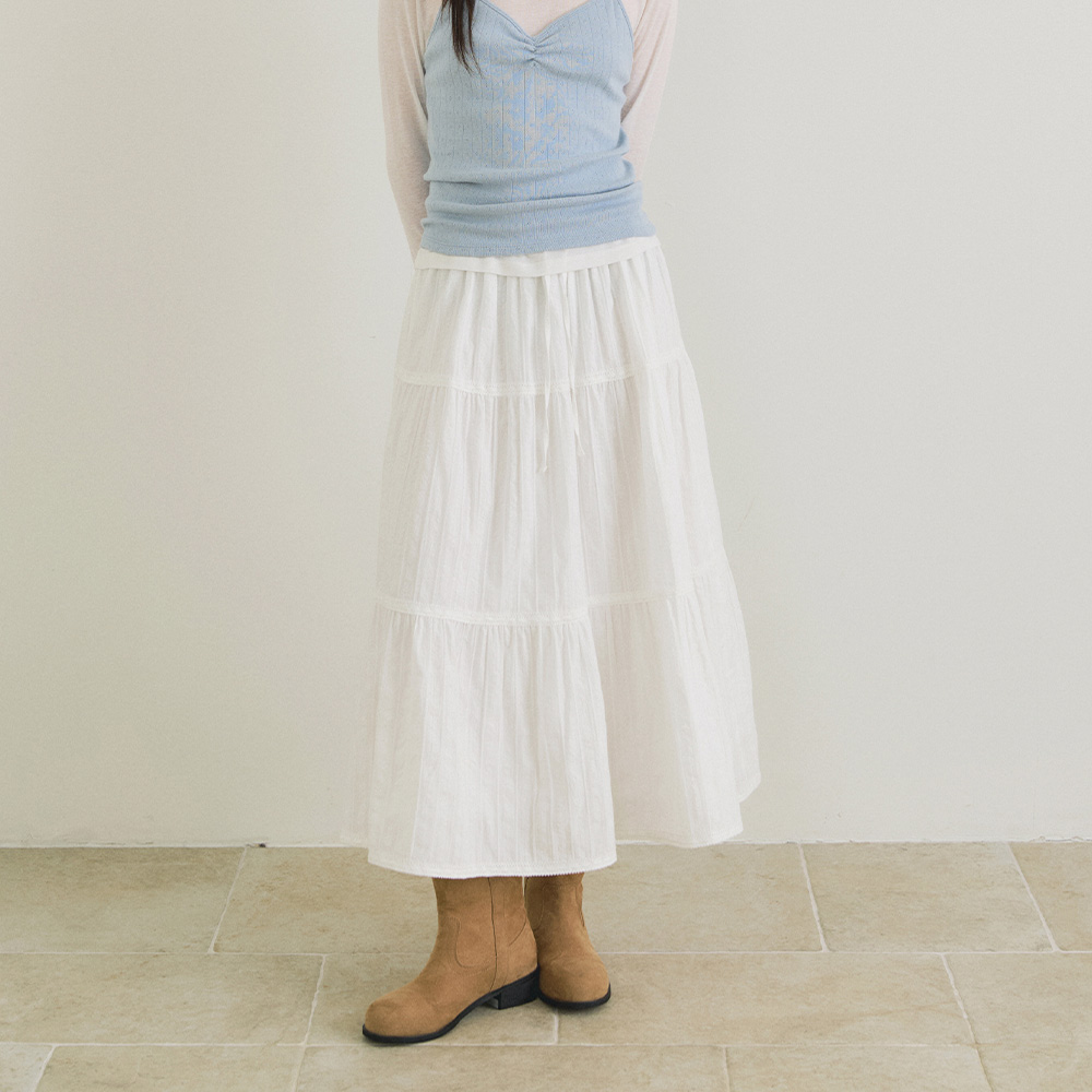 ★SHAKIRI★POWDER COTTON CANCAN SKIRT (BLUE)★韓国送料込 SHAKIRI Powder Cotton Cancan Skirt - Blue | International Store