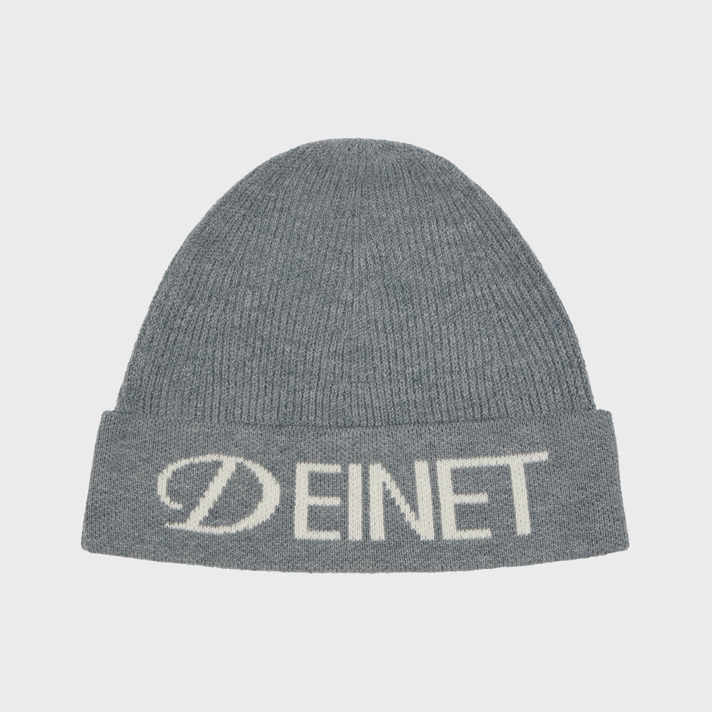 韓国人気ブランド ★ DEINET ★HANDMADE BEANIE SIGNATURE DEINET LOGO KNIT BEANIE IN GREY - 감도 깊은 취향