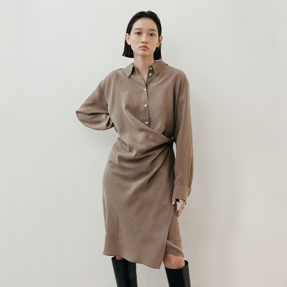 디아킨 랩 셔츠 드레스_화이트 / DIAKIN WRAP SHIRT DRESS_WHITE